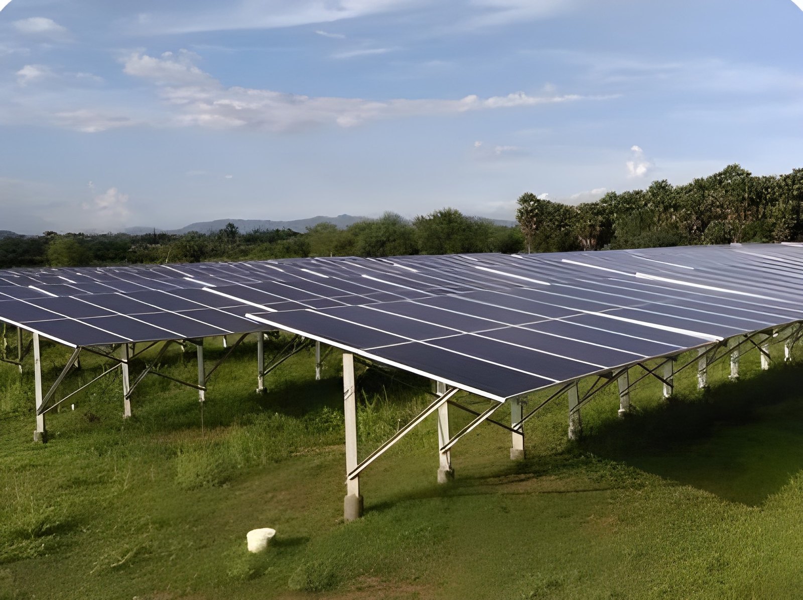 Ground-mount solar plant on open land